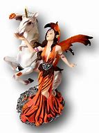 fee_avec_licorne_orange_30x24cm